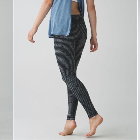 Lululemon Wunder Under Pant Full-On Luon Stripe Play Slate Black 4 - Picture 2 of 8